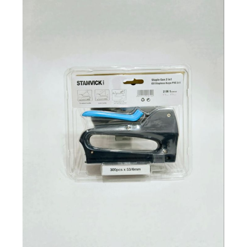

STAMVICK Staples Tembak Kayu Pvc 13/4-8mm / 53/4-8mm / Stapless Gun 2 in 1 STAMVICK