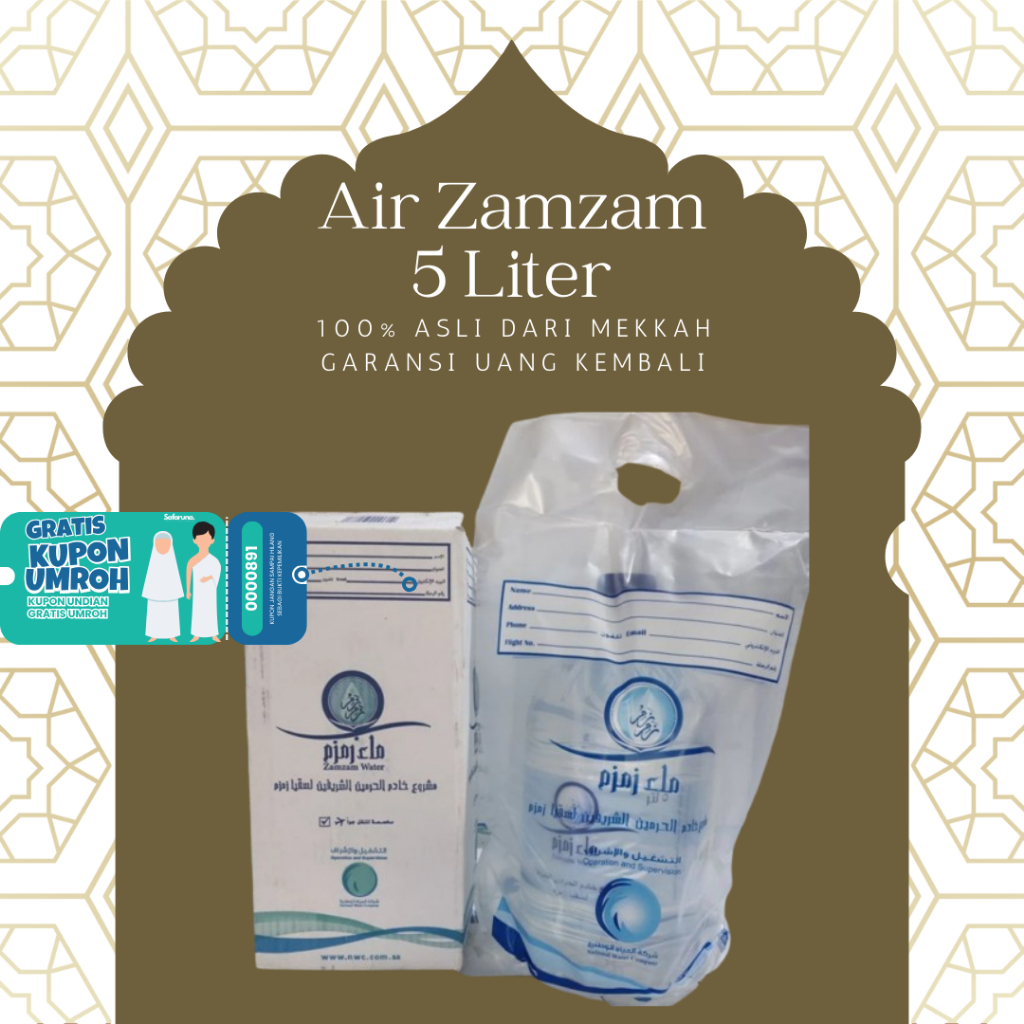 

Air Zam Zam 5 Liter Asli Original Zamzam 5 ltr