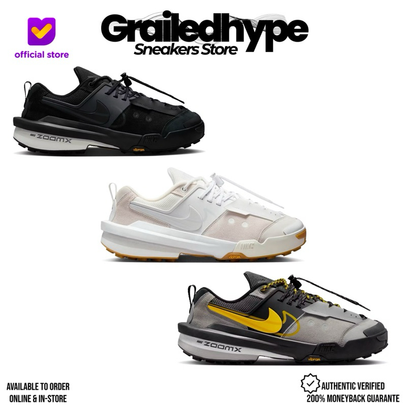 Nike Zegamadome SP x Sacai - Black / White / Matte Silver Yellow (100% Original Resmi)