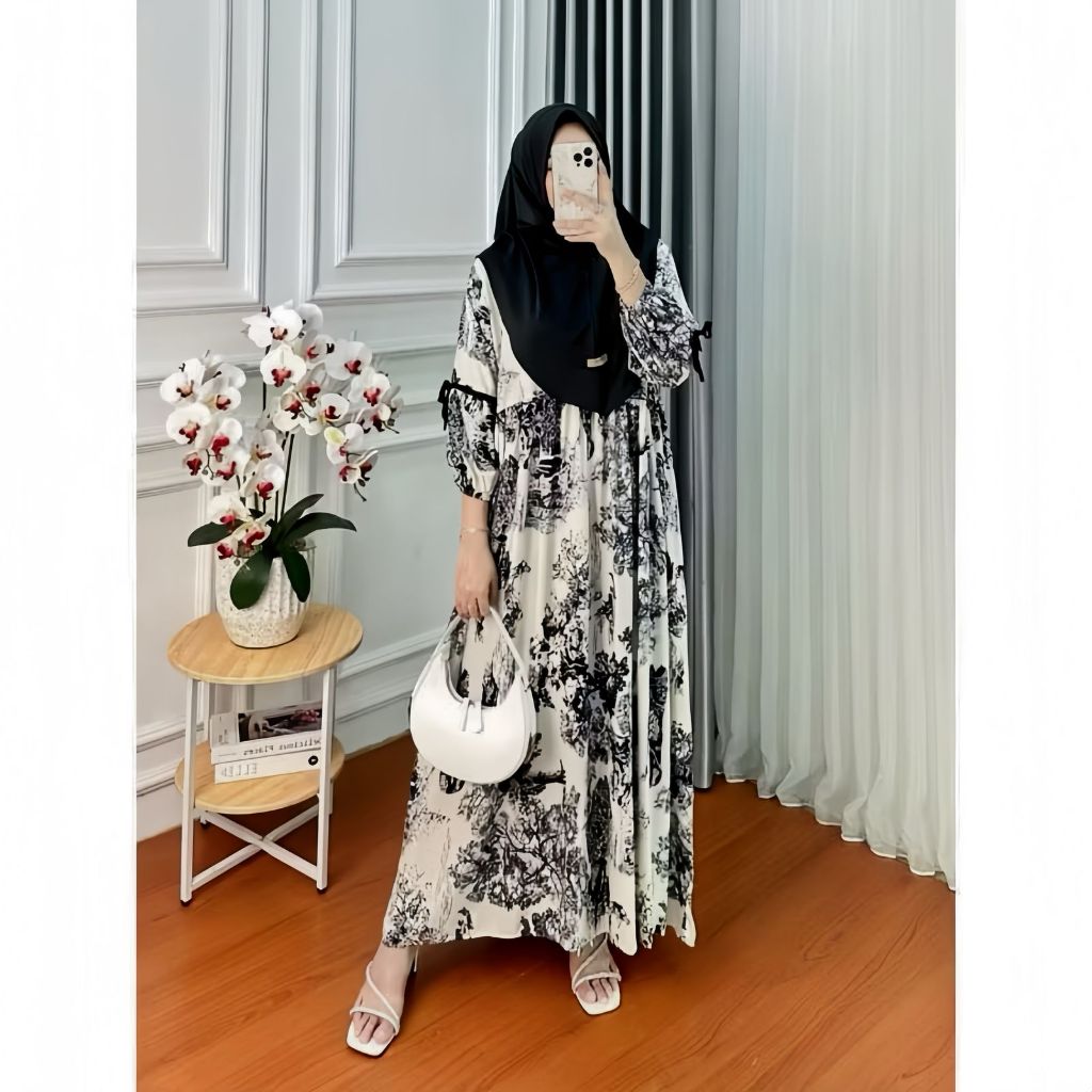 Zahira Dress Pita Rayon Diamond Gamis Lebaran 2025 Model Terbaru Gaun Baju Wanita