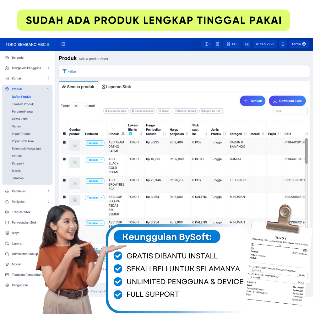 Software Aplikasi Toko Sembako Toko Kelontong Minimarket Produk Laravel