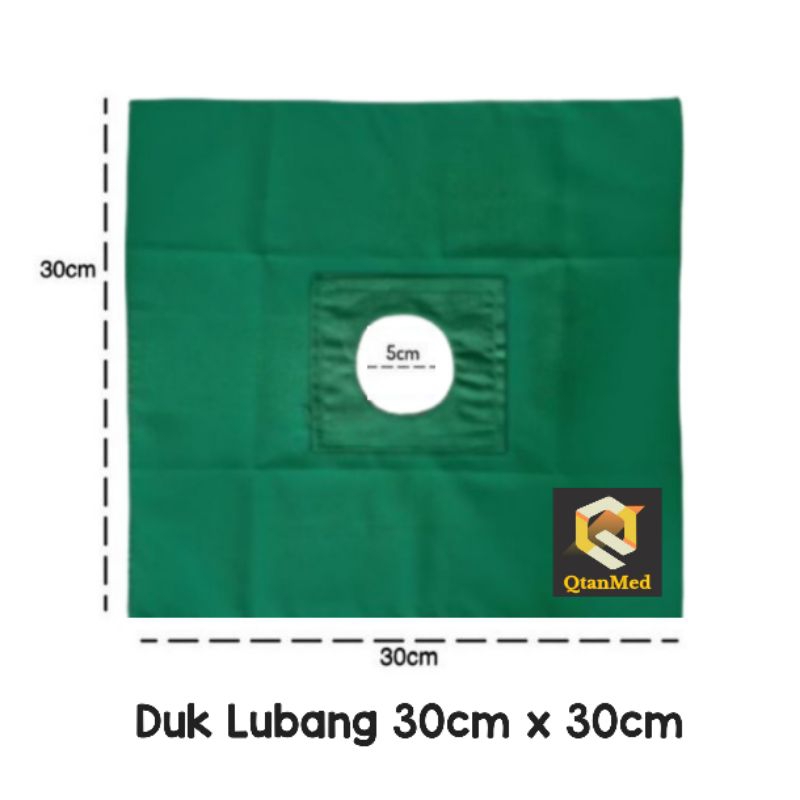 Duk Lubang 30cm x 30cm / Duk Bolong 30cm x 30 cm / Doek Lubang Kain Untuk Tindakan Khitan Sunat