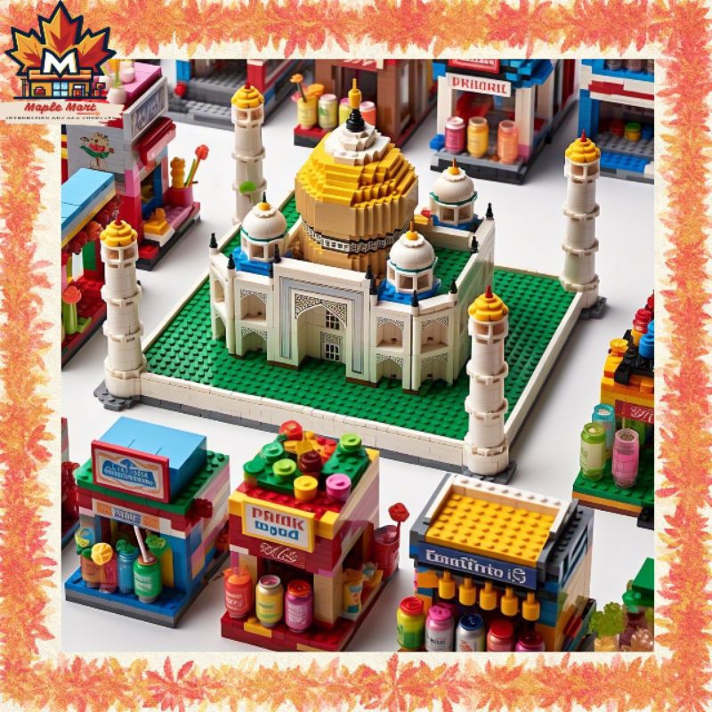 DIY - Bricks Taj Mahal dan Berbagai Bangunan Toko / 3D Building Lego Puzzle Balok Susun Mini