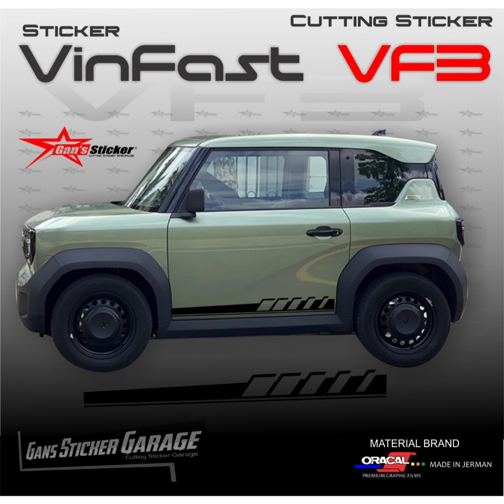 Aksesoris Stiker Cutting Premium Pintu Mobil Listrik Vinfast VF3