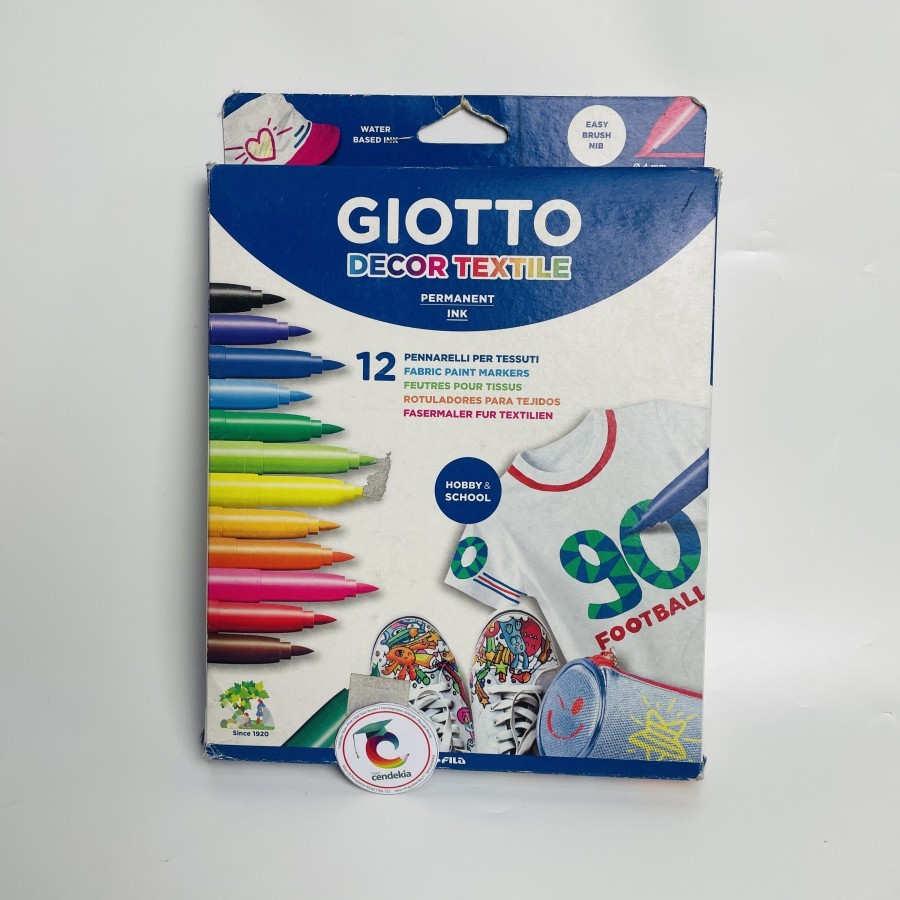 

Spidol Kain Textile Marker Decor Textile GIOTTO 12 warna