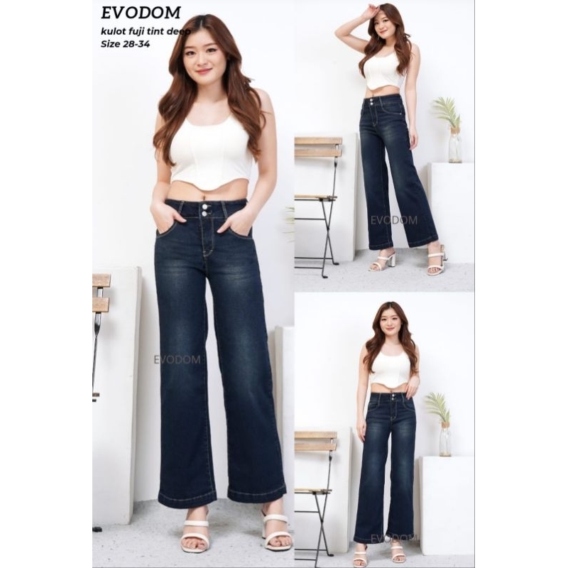 (NEWS) kulot jeans kancing 2//Celana kulot jeans//jeans kulot evodom//kulot jeans fuji//celana kulot