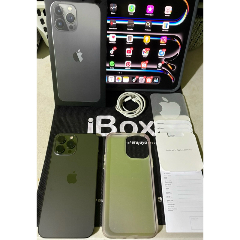 13 Pro Max 256 GB Ex iBox Fullset ori bawaan Like New