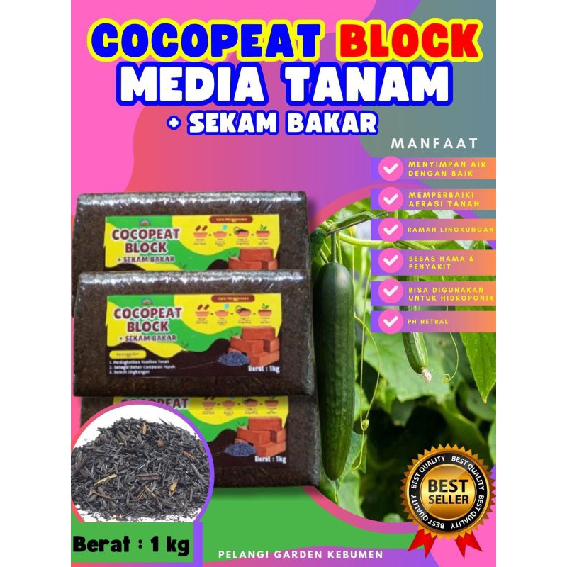DIJAMIN ASLI  Cocopeat Alas Hamster, Cocopeat Block, Cocopeat Block 1Kg