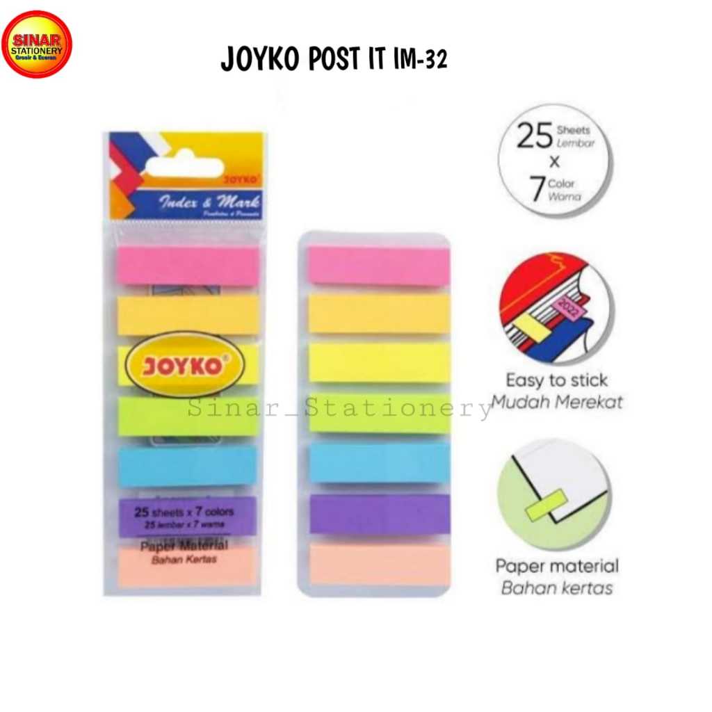JOYKO STICKY NOTE IM-32 WARNA / POST IT WARNA / KERTAS PENANDA