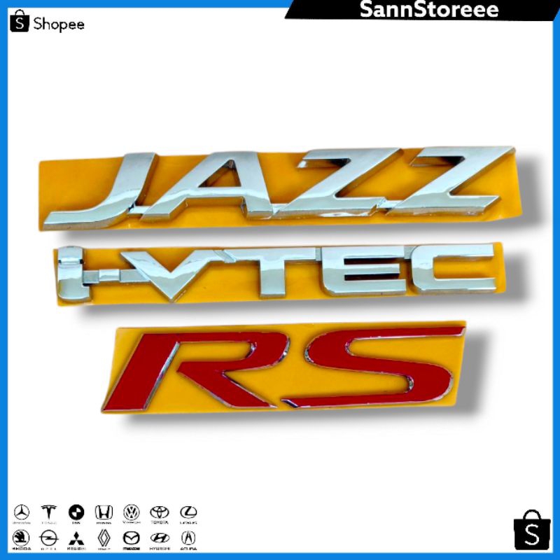 Emblem Tulisan JAZZ IVTEC RS Chrome Original/ Emblem Bagasi Honda Jazz Komplit Original