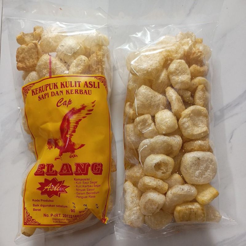 

Krupuk kulit cap Elang - krupuk kulit sapi dan kerbau gurih asin