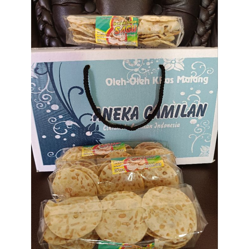 

[PAKET HEMAT Isi 10 Pcs] Keripik Tempe Sagu | Oleh-Oleh Khas Malang