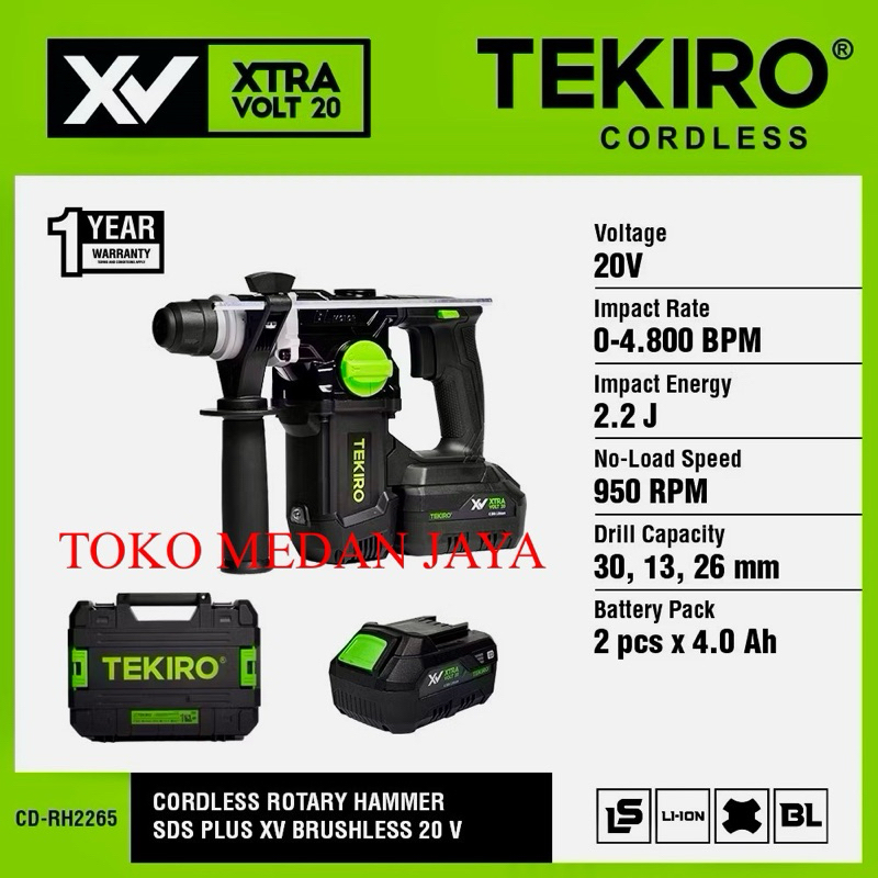 CORDLESS TEKIRO AIR NAILER STAPLER GUN STAPLES PAKU 2AH TEKIRO XV 20V 20 V