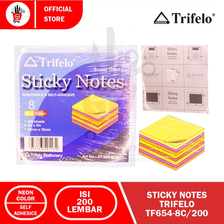 

Memo Stick | Memo Tempel | Sticky Note Trifelo TF654-8C/200 (1 PCS)