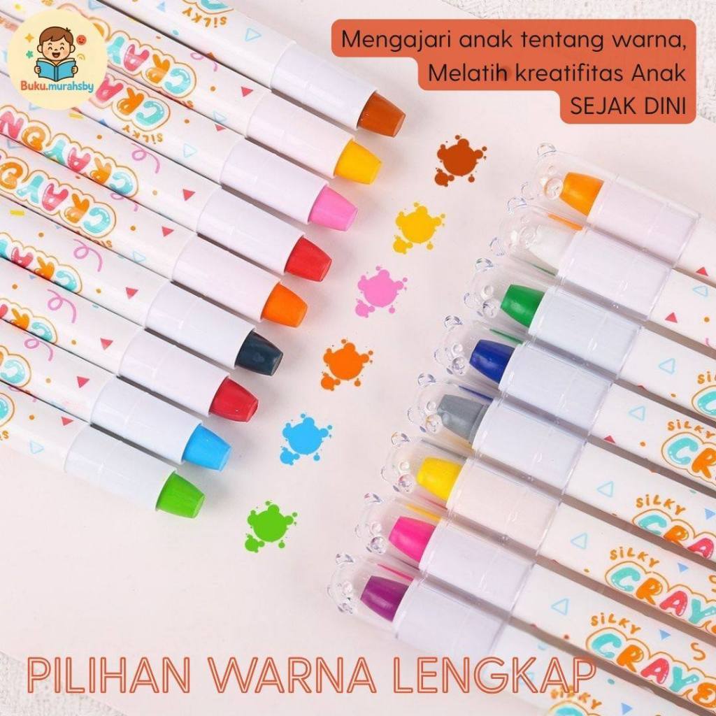 

MAGIC CRAYON For Kids - IMPORT QUALITY SILKY Crayon isi 12, 18, 24, 36 COLORS
