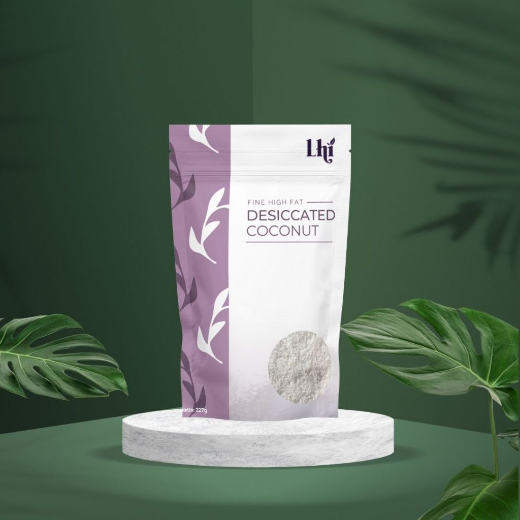

Lhicoco - Fine High Fat Organic Dessicated Coconut / Kelapa Parut Kering Halus Tinggi Lemak 227 Gram