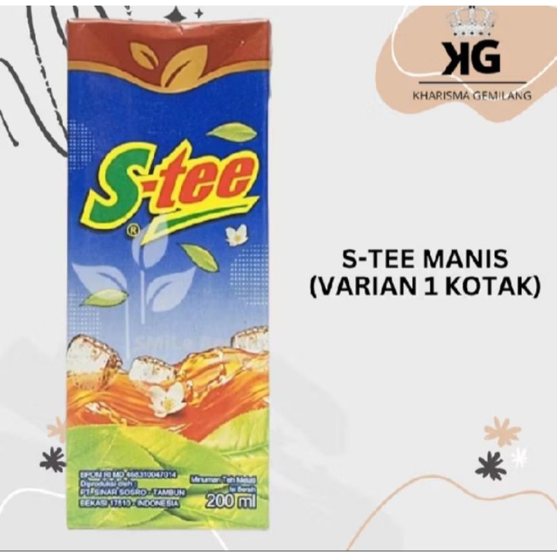 

S-TEE TEH KOTAK 200ML 1 pcs stee/ Stee kotak teh manis kembang anak dewasa