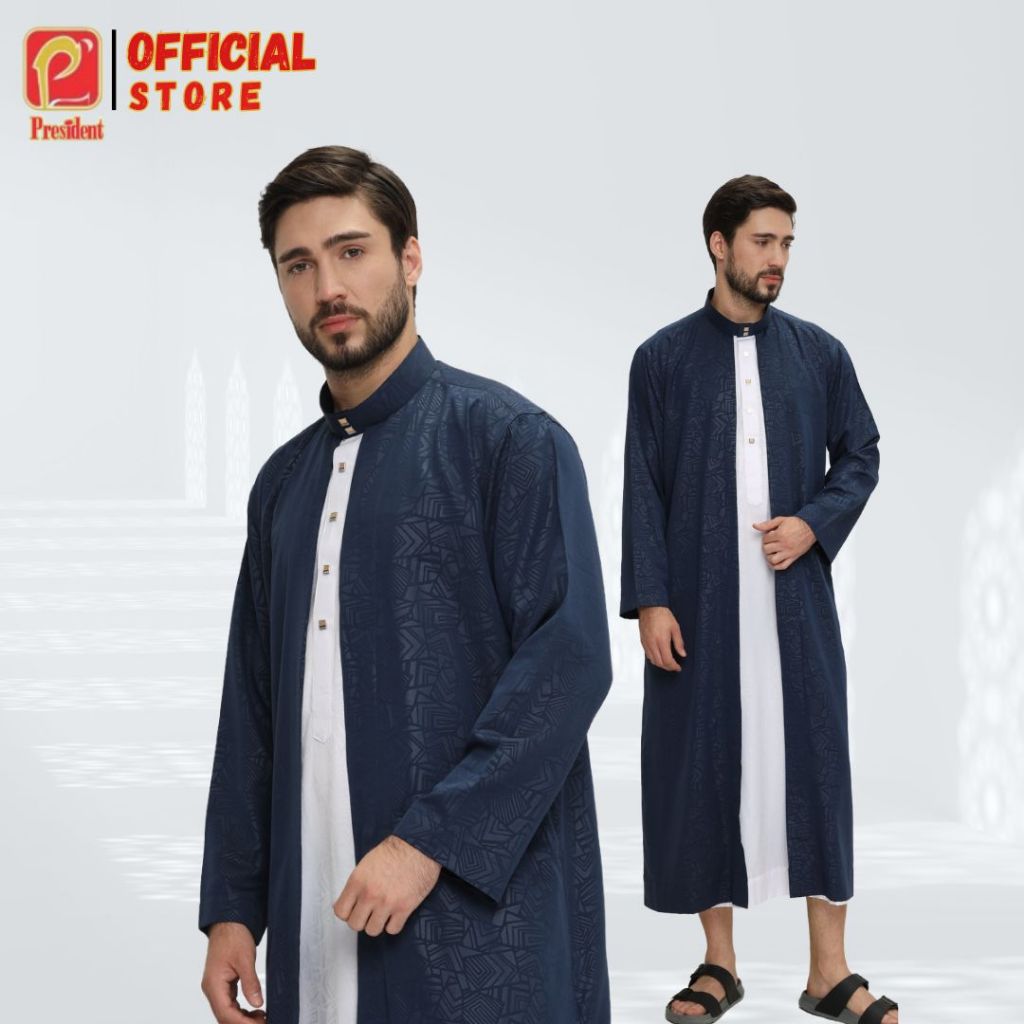 President - Gamis Pria Dewasa Remaja Jubah Laki-Laki Lengan Panjang Reguler Slimfit Premium Sultan
