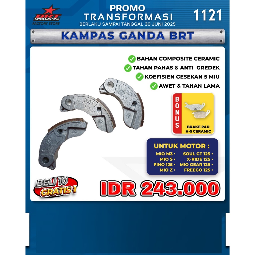 KAMPAS GANDA BRT MIO M3/MIO SMILE/FINO 125/MIO Z/SOUL GT 125/X-RIDE 125/MIO GEAR 125/FREEGO 125