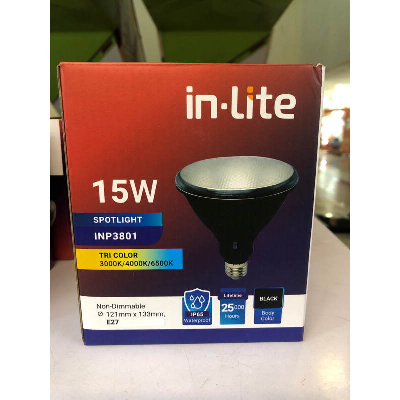 Lampu sorot led Par 38 Tri color PaR38 outdoor INP3801 15w 15 w 15 watt INLITE IN LITE IN-LITE