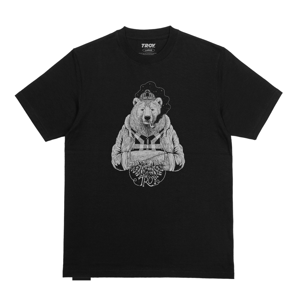 Troy Company Tshirt Black Eskimo Bear - Kaos Pria Lengan Pendek Hitam MT 3103