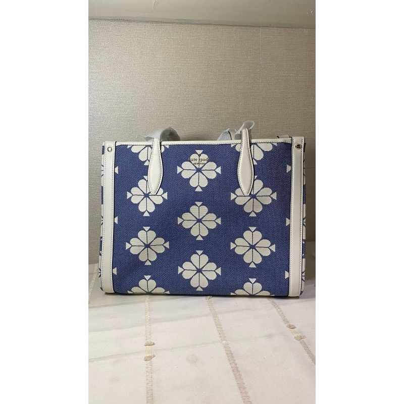 Kate spade market tote spaced spade flower halo white