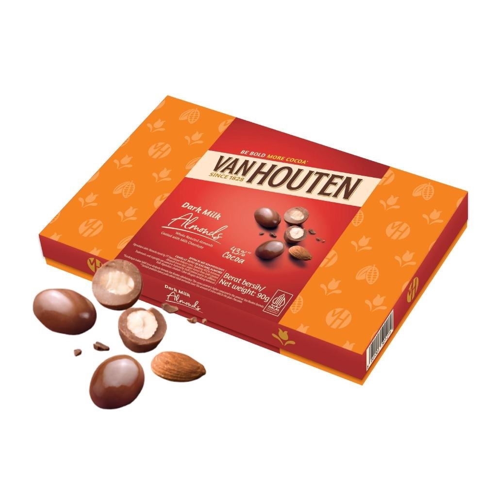 Van Houten Box Almond Dragees coklat van houten since 1828 van houten dark milk Box