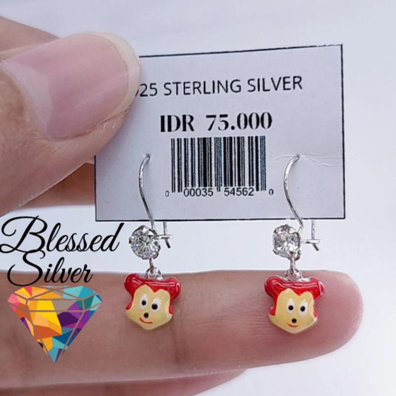 ANTING PERAK ASLI 925 LAPIS EMAS ETALASE MICKEY