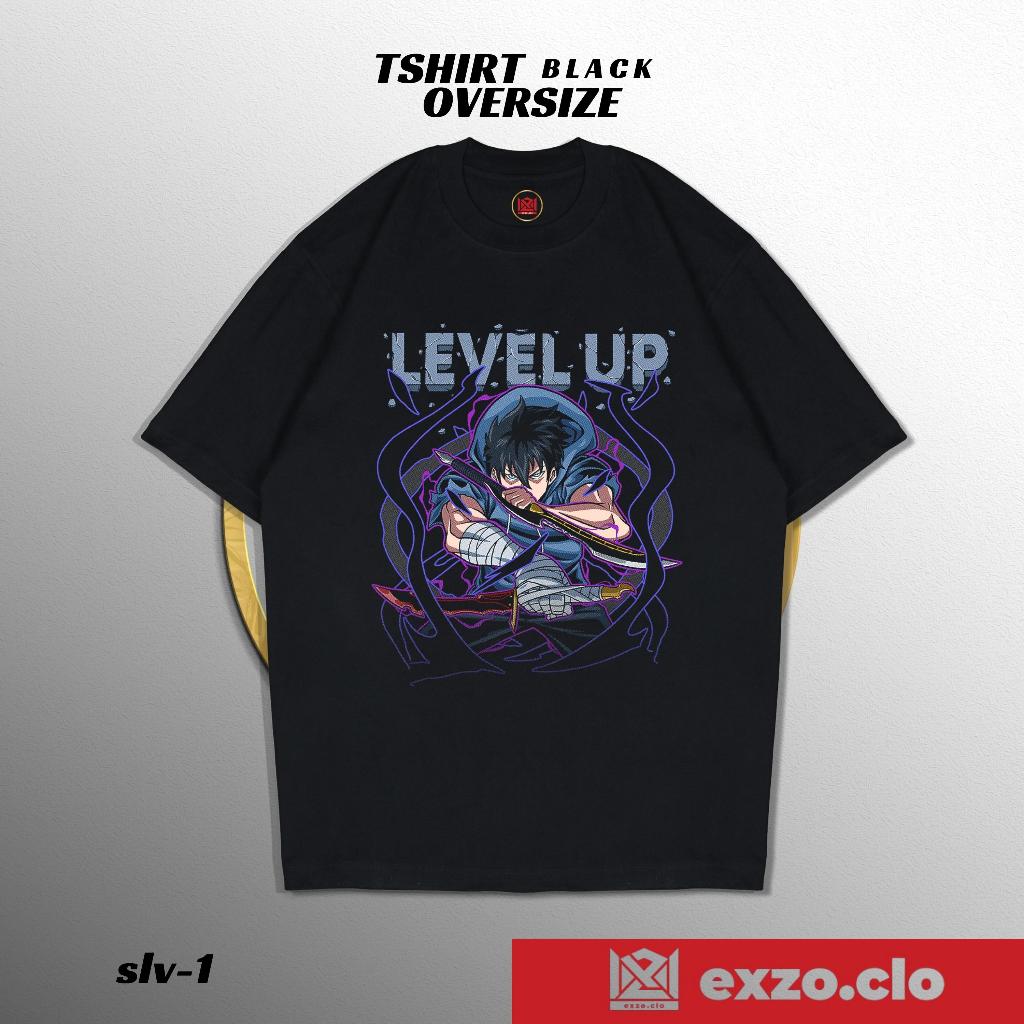 EXZO kaos SOLO LEVELING BLACK OVERSIZE cotton combed24s solo leveling TSHIRT
