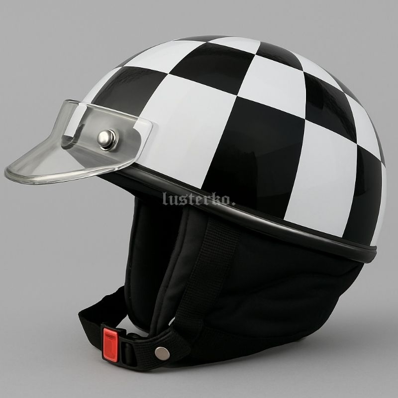 Helm Chips Retro Classic Motif Catur - Motorcycle