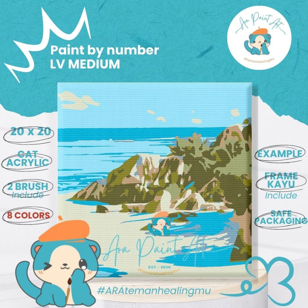

BEACH SERIES Paint by numbers kit I Painting I Painting by number I Kado Wisuda I Kado unik