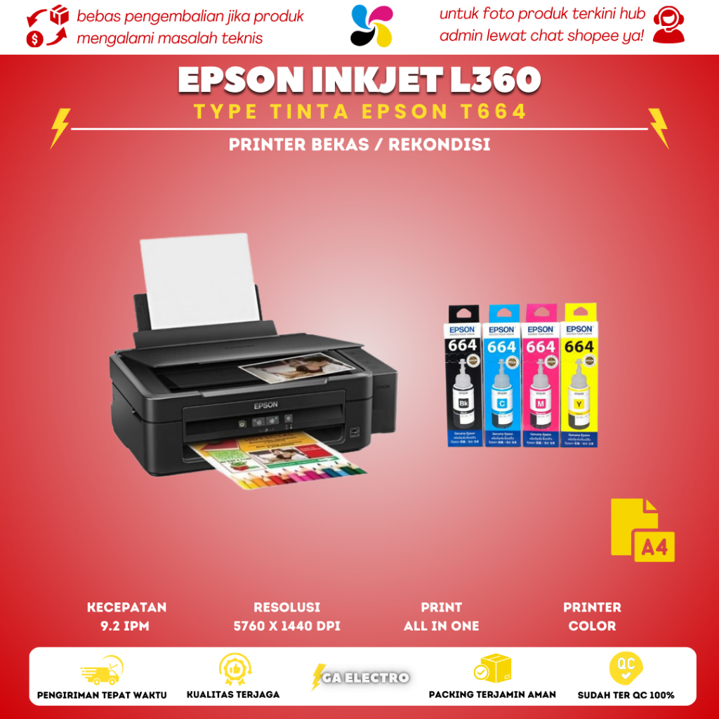 Printer Epson L360 Scan Copy dan Print (Bekas Dan Bergaransi)