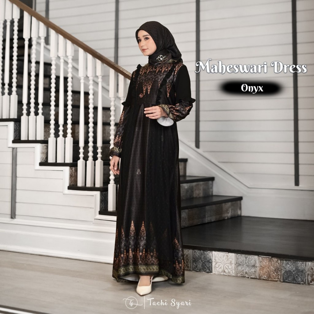 [Dress Only] Tachi Syari Maheswari Gamis Kondangan Elegan Tulle Mewah Premium