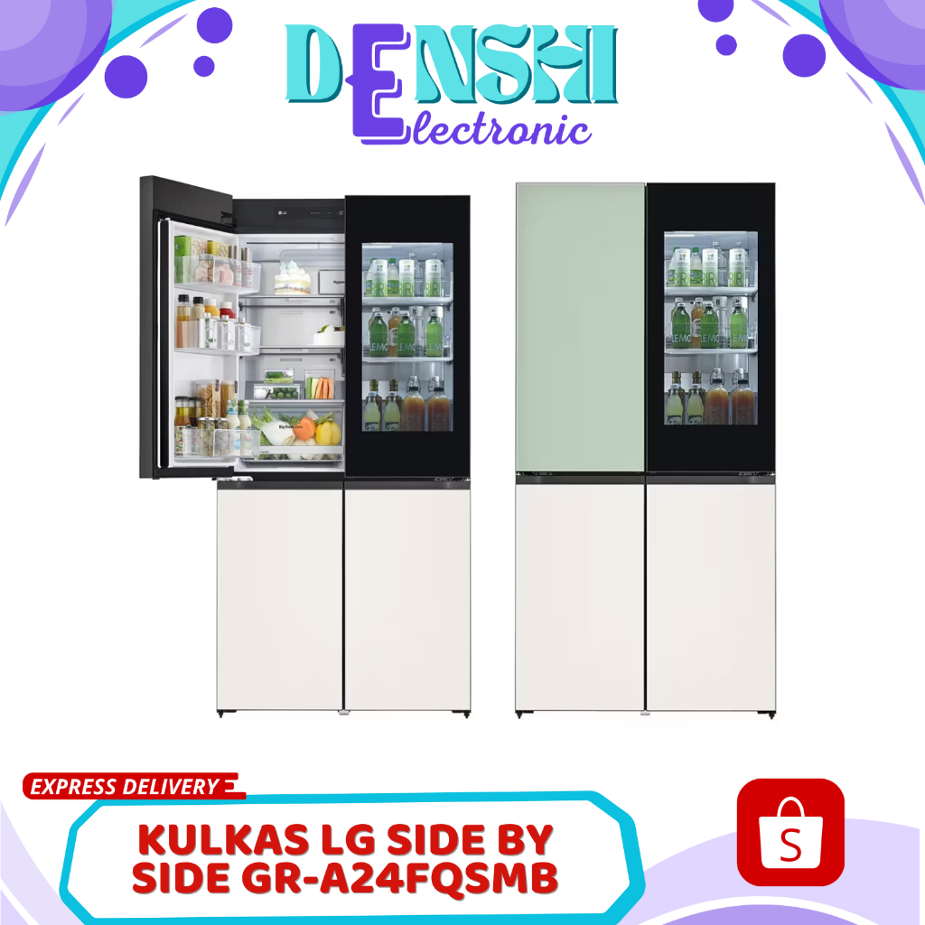LG GR-A24FQSMB KULKAS OBJET INSTAVIEW 684 LITER | KULKAS SAGE GREEN INSTAVIEW LG