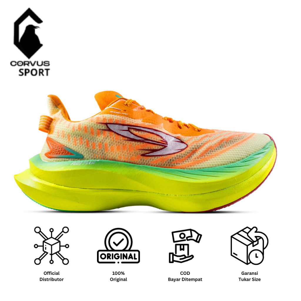 SEPATU LARI 910 SEPATU LARI GEIST EKIDEN PRO - ORANYE/HIJAU-MINT/HIJAU-NEON