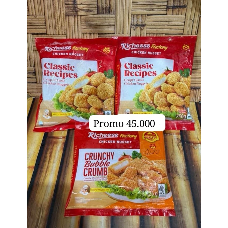 

paket nugget richeese 250gr+250gr free 125gr