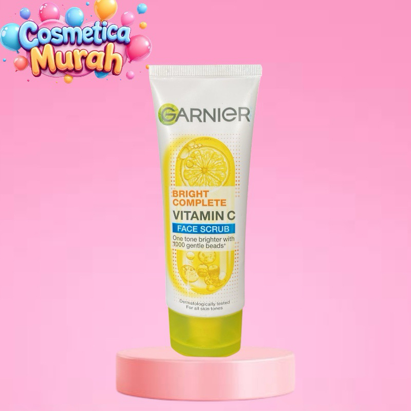 up] GARNIER bright complete vitamin C face scrub 100 gr - one tone brighter with 1000 gentle