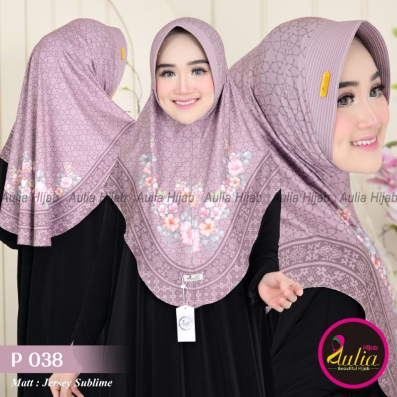 (AULIA 038) Jilbab Bergo Daily Motif/Bergo Printing/Printing Sublime kode 038 Ori Aulia
