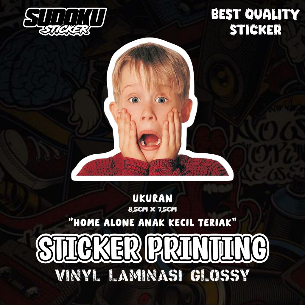 

STICKER STIKER PRINTING HOME ALONE ANAK KECIL TERIAK VIRAL FYP AESTHETIC