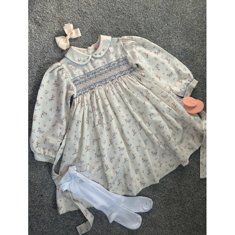 READY STOCK Heather Brown Smocked Dress bukan sarah louise annafie deargg luli&me sophie&lucas darcy