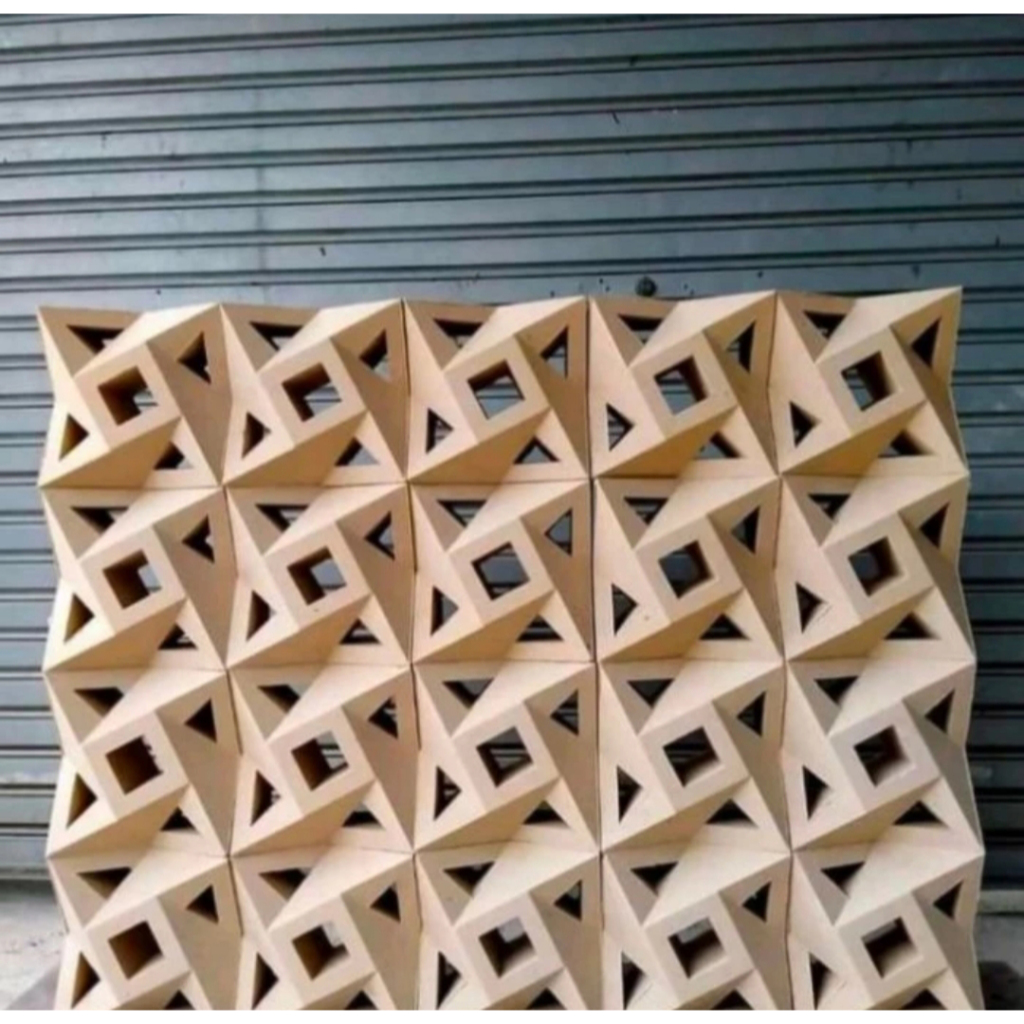 Roster Beton / Roster Beton Modern / Roster Beton Putih Motif Kipas