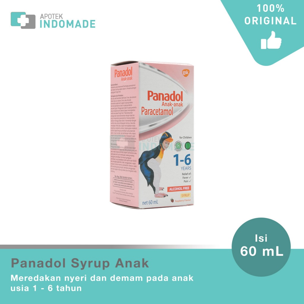 Panadol Sirup Anak 1-6 Tahun / 30 ml / 60ml / Obat nyeri dan Demam / Baby Kids Paracetamol Syrup