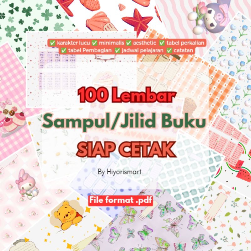 

[SIAP CETAK] 100 Desain Sampul Buku Siap Cetak | Sampul Buku Perkalian | Sampul Buku Pembagian | Sampul Buku Lucu Aesthetic Batik Minimalis