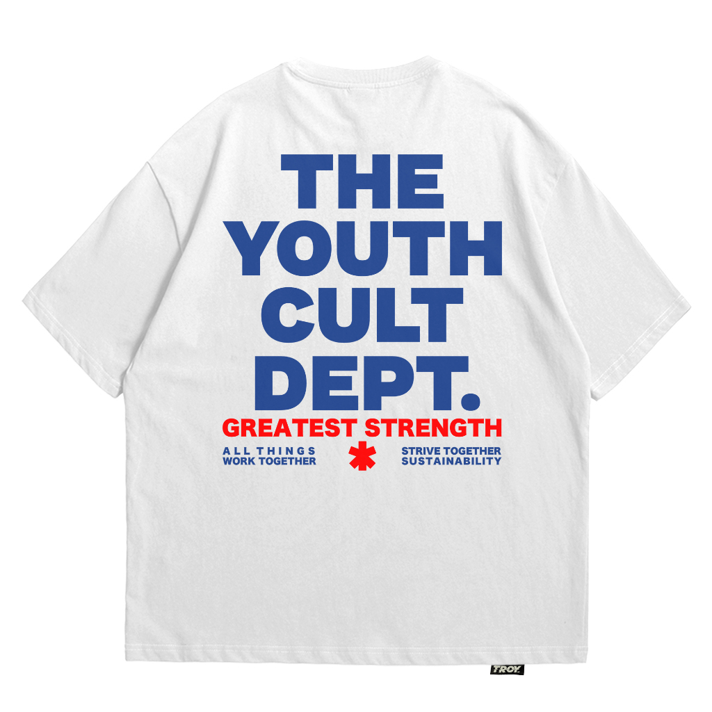 Troy Company Oversize Tshirt White The Youth Cult Dept - Kaos Oversize Putih Lengan Pendek OVD 3105