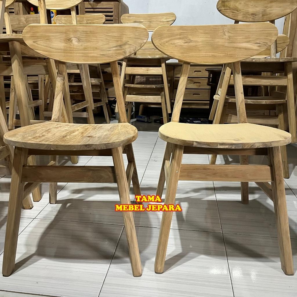 Kursi Cafe Minimalis Kursi Ropan Kayu Jati Mentah