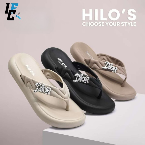 Sandal HILOS Wanita Dewasa Sandal Jepit Bahan Karet Teplek Terbaru
