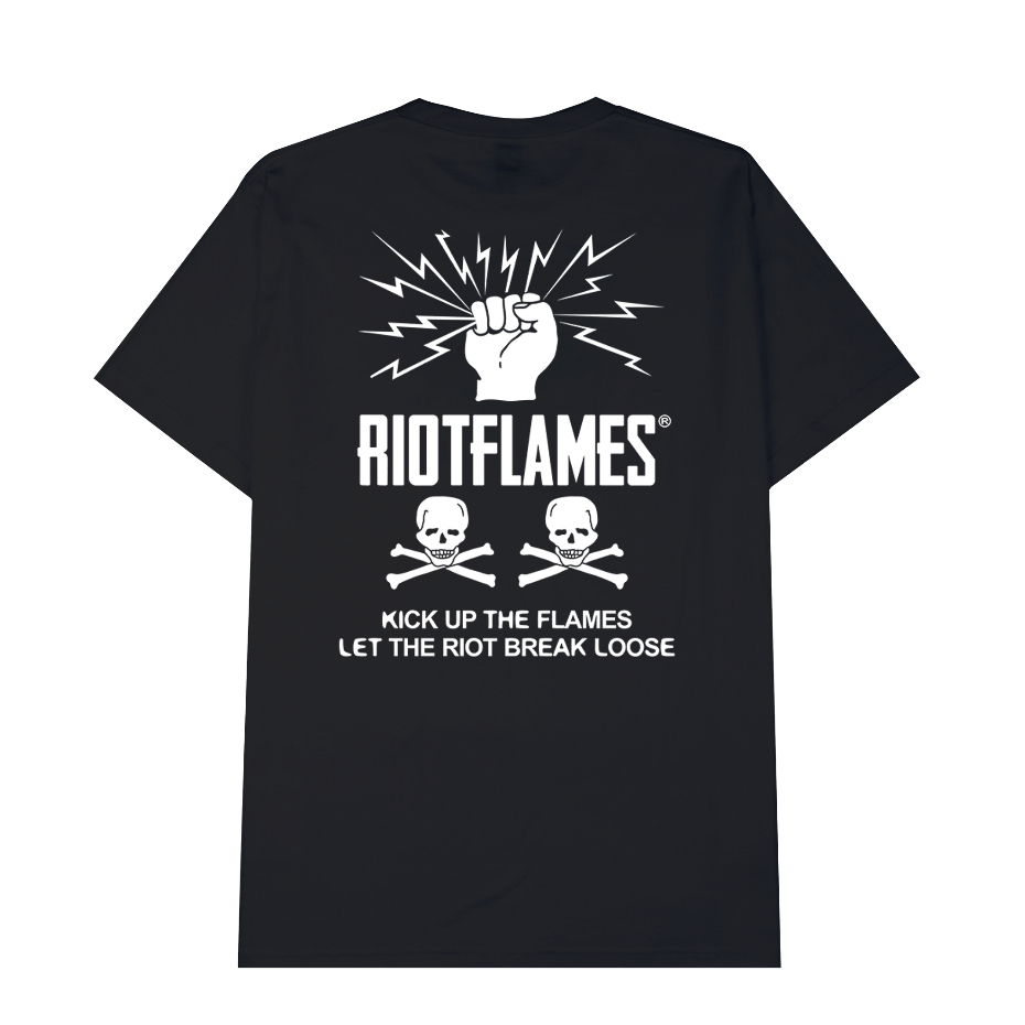 RIOT FLAMES Kaos Pria - FIST - Black