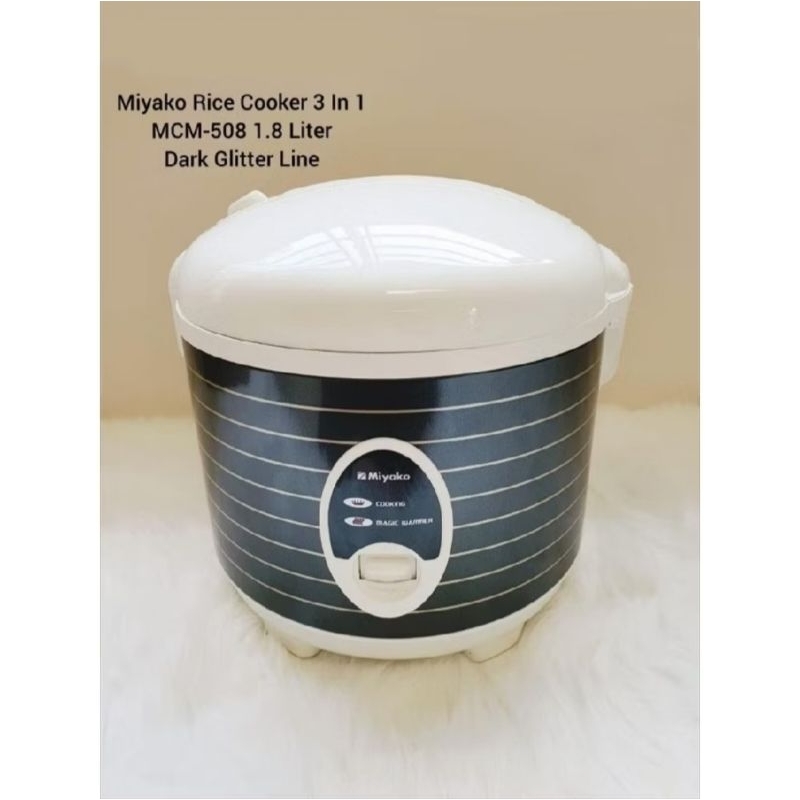 Miyako 3 in 1 Dark Glitter MCM508 Rice Cooker Magic Com Penanak Nasi