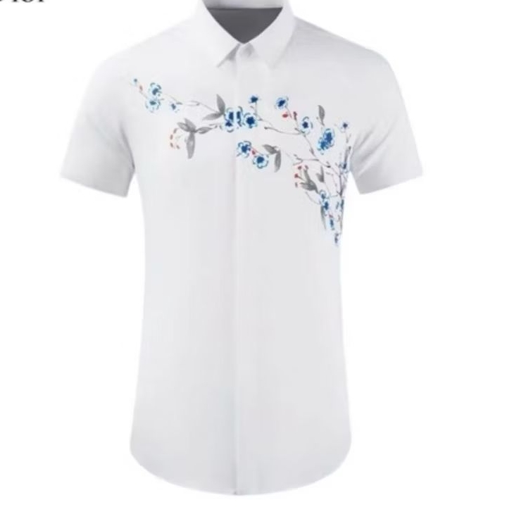 Baju lengan pendek pria putih D'R9004 kemeja pria branded