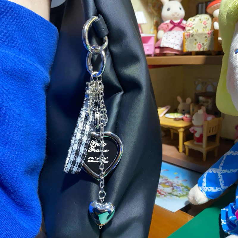 Set Photo Frame Bagcharm / Keychain Silver Aesthetic